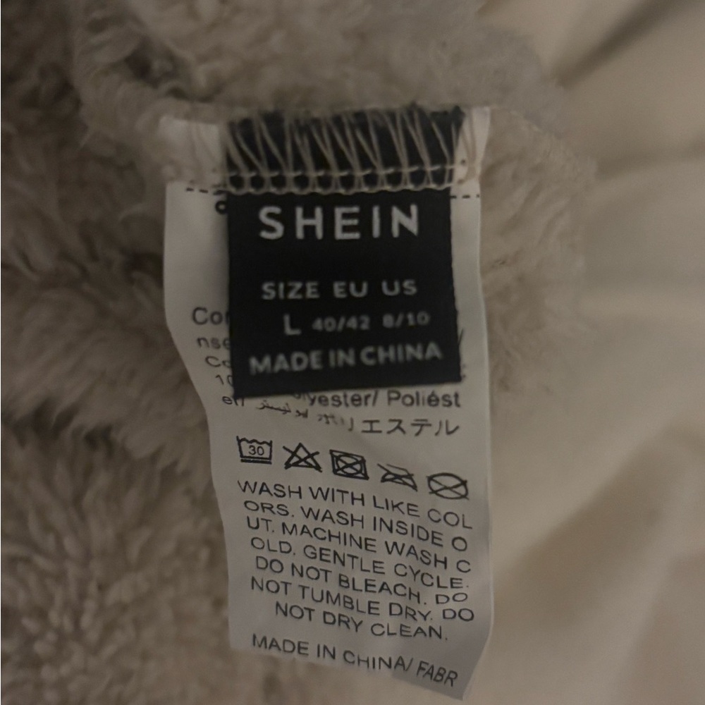 SHEIN EZwear Half Zip Pocket Drop Shoulder Teddy, Sweatshirt - Picture 5 of 9